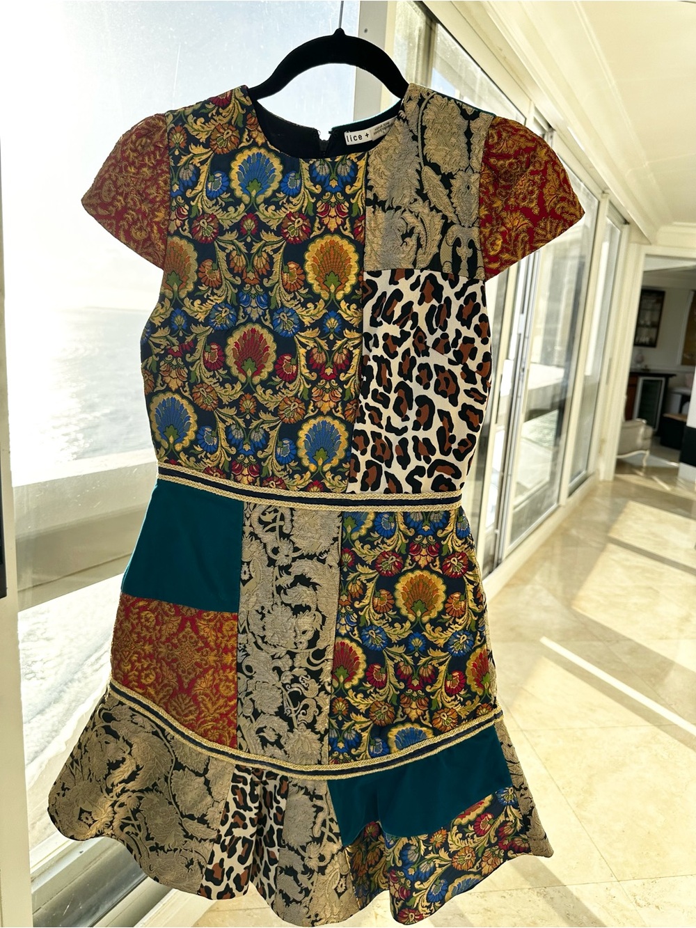 Alice + Olivia Multicolor Patchwork Mini Dress